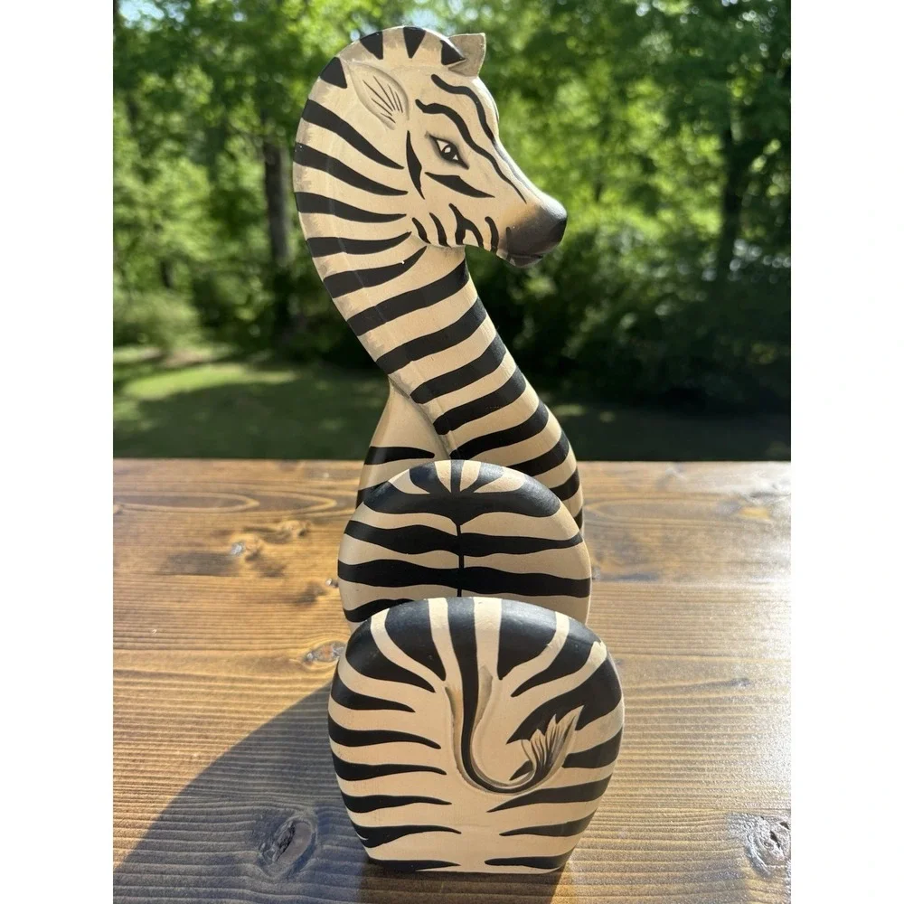 Zebra Wooden‎ Letter Holder Mail Organizer Safari Animal Desk Decor Nursery